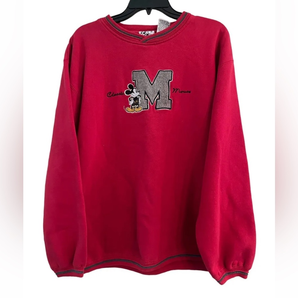 Mickey & Co Vintage 90's Classic Unisex Red Pullover Sweatshirt Size Large